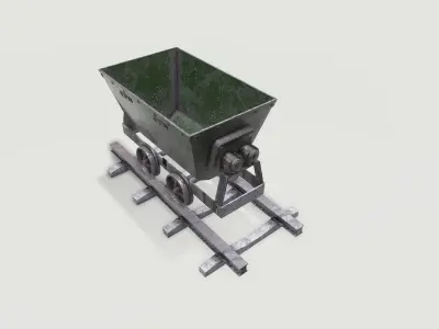 Mine Wagon 2 Low-poly 3D model