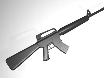 Low Poly AR-15 ar - rifle Low-poly 3D model