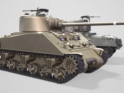 M4Sherman tank Low-poly 3D model