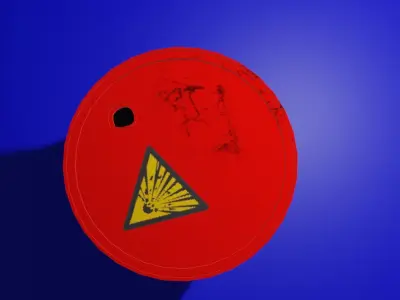 Explosive Barrel Free low-poly 3D model