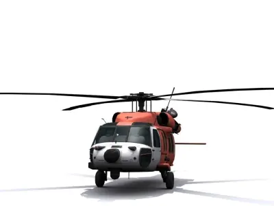 Rescue helicopter Blackhawk Low-poly 3D model