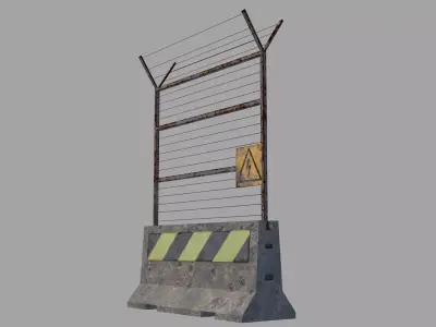 Concrete Barrier Low-poly 3D model purchase