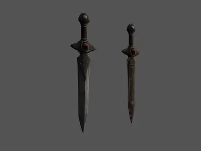 Twin Ceremonial Daggers 3D model