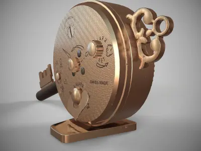 Swiza Antique Clock Low-poly 3D model