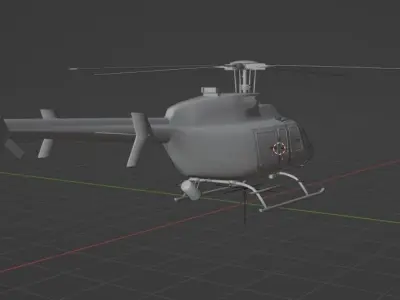 helicopter police colombian Low-poly 3D model