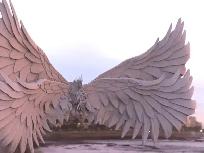 Angel wings 4 stylized 3D model