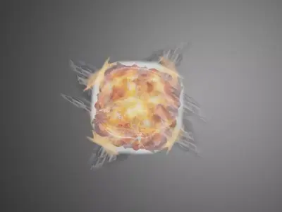 Fire Explosion Vfx Simple Polygons and Texture - Explosao Low-poly 3D model