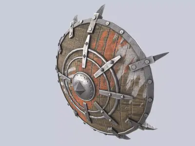 Orc shield Low-poly 3D model
