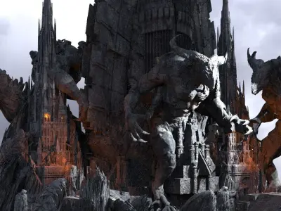 Dark Lizard Realms Fort Kit bash  3D model