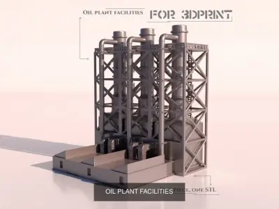 A set of parts to build a factory  for 3Dprint 3D Model Pack