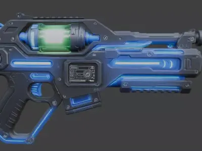 Futuristic Sci-Fi Energy Blaster Gun 3D Model 3D model