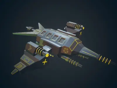 Sci-fi Military drone - 04 Low-poly 3D model