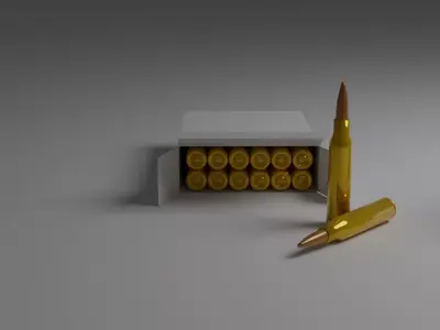 Cartridges 243 Winchester 7-62 mm 9mm 5-5 mm 3D model