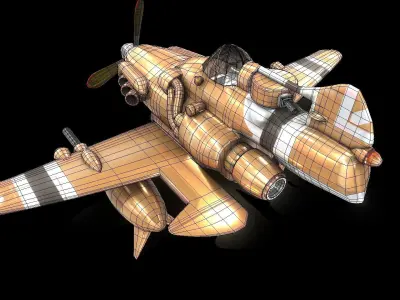 PlaneVR Low-poly 3D model