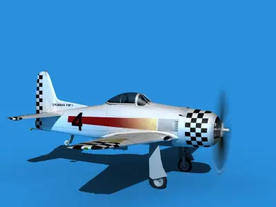 Grumman F8F-2 Bearcat V17 3D model
