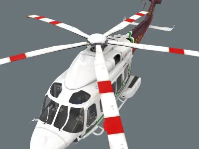 AW189 offshore helicopter real-time 3D model