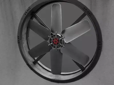 Industrial fan Low-poly 3D model get