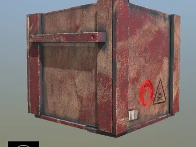 Old Wood Box  low-poly 3d model  3 textures 2028x2048 Low-poly 3D model