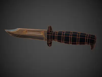Military Knife PBR Low Poly Low-poly 3D model