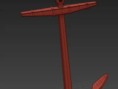 Historical Anchor PBR low poly Low-poly 3D model