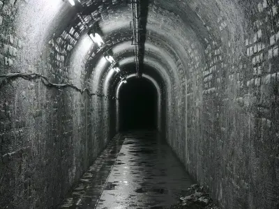 Underground tunel road Low-poly 3D model