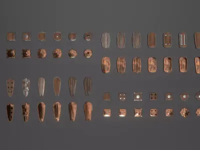 Superfuntimes Big Pile of Low-Poly Shields Low-poly 3D model