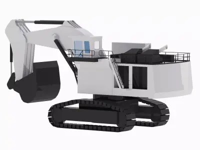 Excavator Mining R9800L Simplified Low-poly 3D model