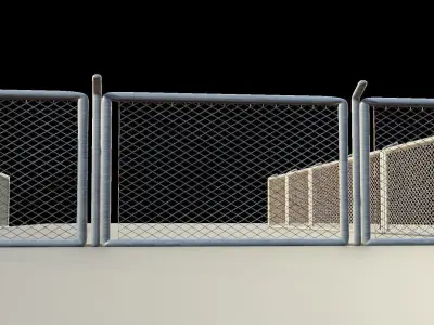 Security fence steel gauze  Low-poly 3D model