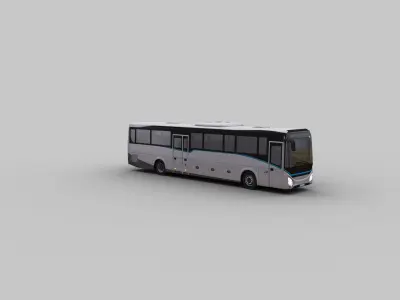 City Bus with Interior 12 Low-poly 3D model