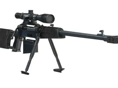 Zastava M93 Black Arrow Anti-materiel Rifle Low Poly Low-poly 3D model