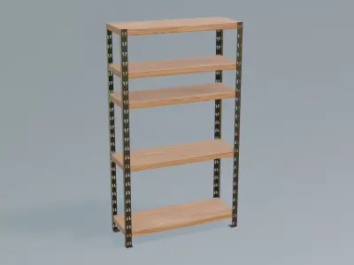 Furniture Shelving Units Industrial Low-poly 3D model