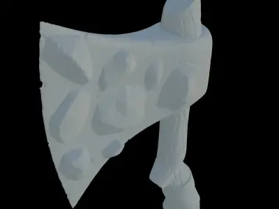 Axe weapon with crystals high-poly Free 3D model