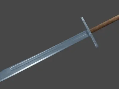 Grossmesser sword Low-poly 3D model