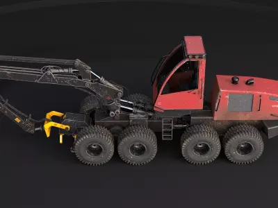 Generic Modern Forestry Harvester - Old 3D model