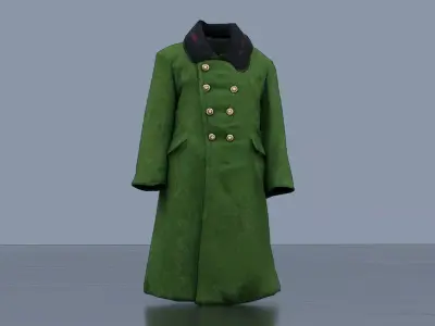 Chinese Style Military Overcoat Low-poly 3D model