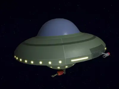 UFO Battleship Free low-poly 3D model