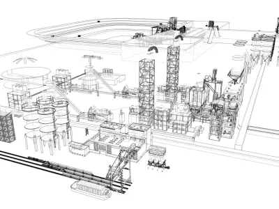 Cement Plant 3D model get