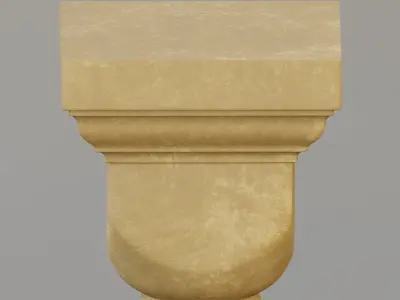 Cushion capital column Low-poly 3D model