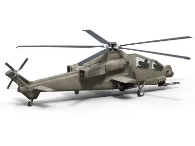 Military Helicopter Low-poly 3D model get