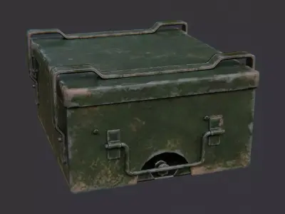 USA Field Cooking Burner Box Low-poly 3D model