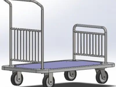 HandTruck dolly cart with wheels Free 3D model