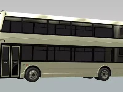 British Double Decker Bus Low Poly Game Vehicle Modern Low-poly 3D model