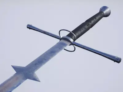 Twohanded Sword game-ready props 3d Low-poly 3D model