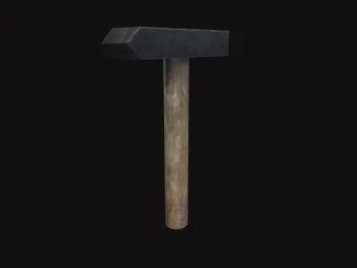 Medieval Hammer V01 Low-poly 3D model