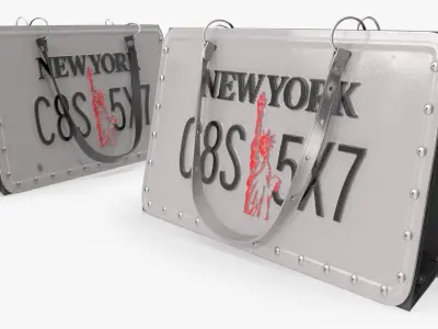  Vintage Clatch Bag from New York License Plate 
