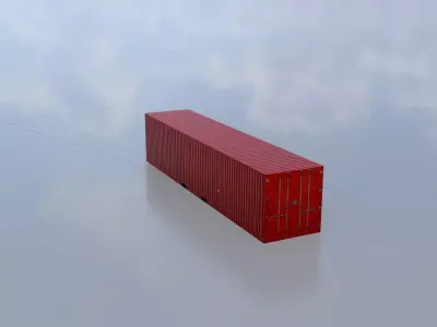 Cargo Container traffic red 40ft Low-poly 3D model