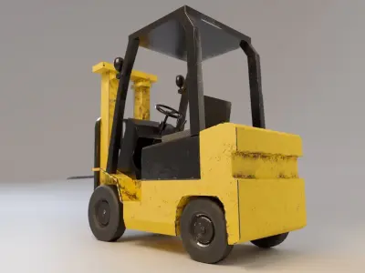 Industrial Counterbalance Forklift Low-poly 3D model purchase