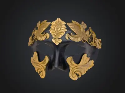 Rome Half Face Mask - Eternal City Medieval Embroidered Mask 3D print model