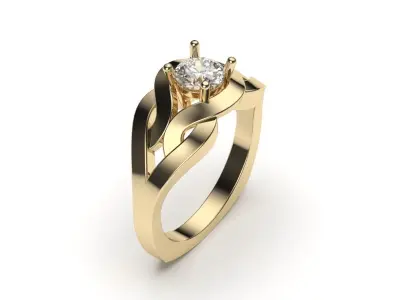 solitaire with ring sizes  8 part S107 3D print model
