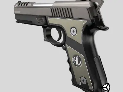 Pistol 02 Generic All PBR Unity UE Textures Included Low-poly 3D model